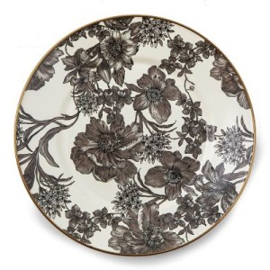 طبق عشاء مغطى بالمينا بنقشة حديقة إنجليزية ستيرلينغ